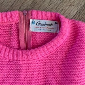 Vintage 80’s Glenbrooke Neon Pink Sleeveless Sweater